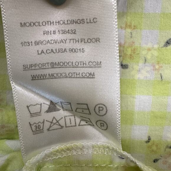 ModCloth Shirt Spring Fun in Gingham Blouse Size XL Twee Cottage Fairy Casual - Picture 8 of 10